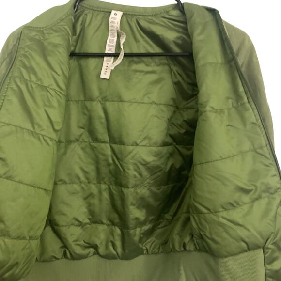 Lululemon Non Stop Bomber Jacket Womens Size 2 Green Reversible Lightweight Coat - Picture 8 of 10